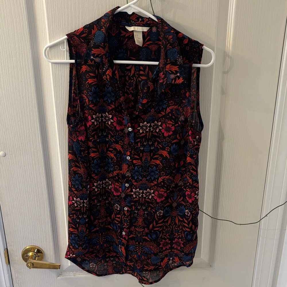 H&M Multicolor Floral Sleeveless Blouse